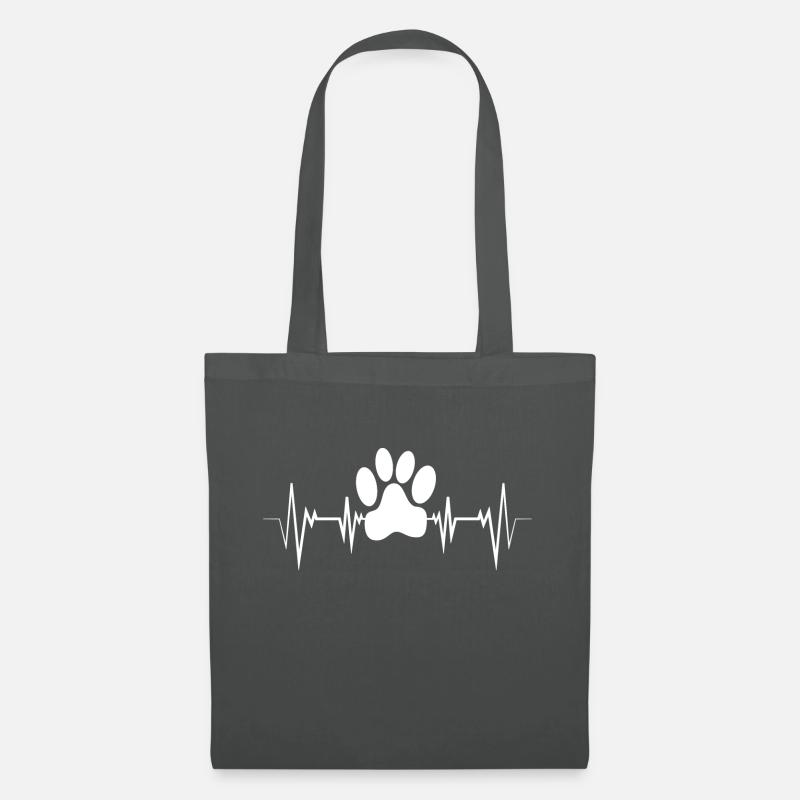 Hund Hunde Herzschlag - Stoffbeutel - Graphite