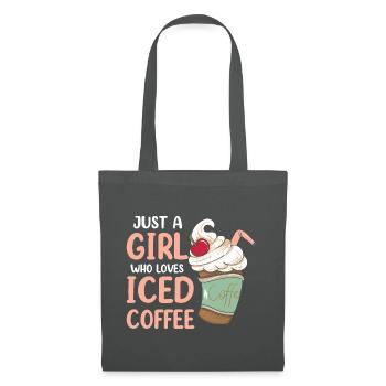 Just A Girl Who Loves Iced Coffee - Stoffbeutel - Graphite - Vorne