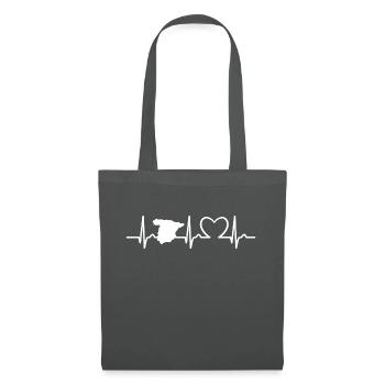Heart Curve - Pulse Spain - Travel - Nation - Tote Bag - graphite grey - Front