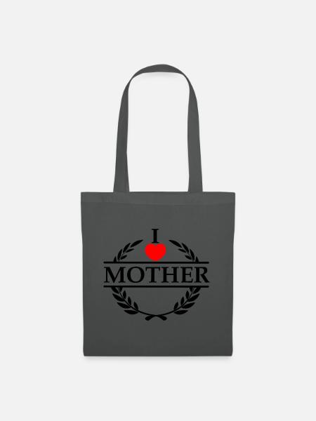 Lorbeerkranz Ich liebe Mutter - Stoffbeutel - Graphite