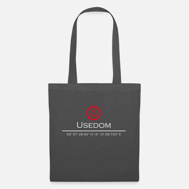 Usedom roter Anker - Stoffbeutel - Graphite