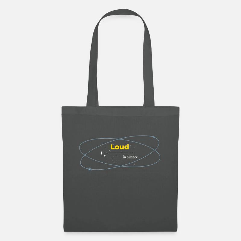 Loud in Silence dunkles Shirt - Stoffbeutel - Graphite