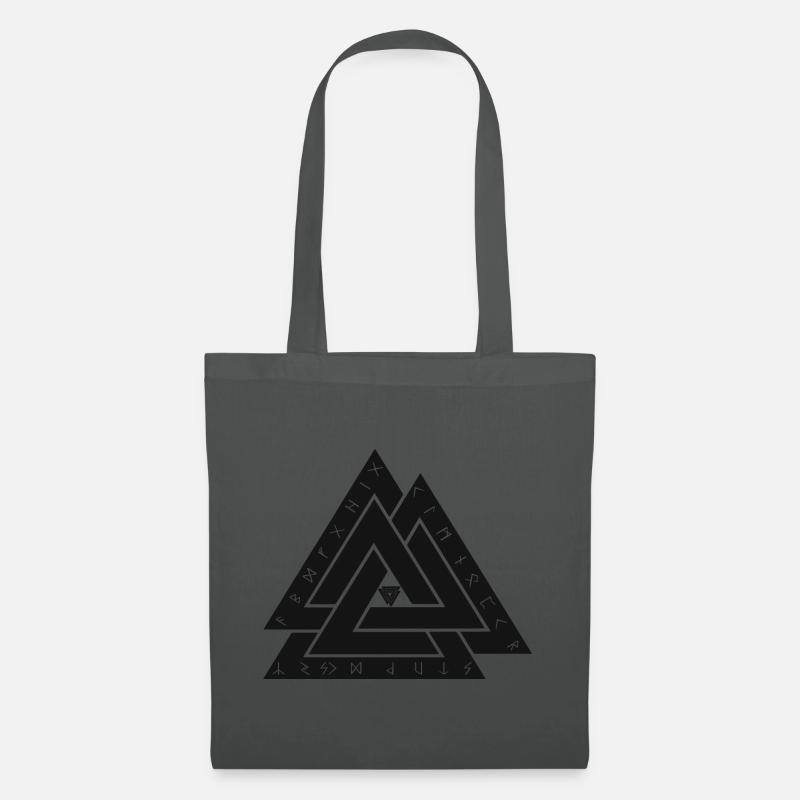 Valknut Wikinger Symbol - Stoffbeutel - Graphite