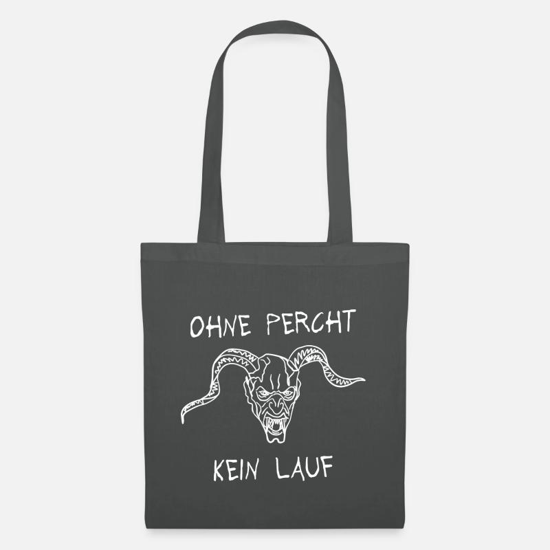 Ohne Percht kein Lauf Geschenk - Stoffbeutel - Graphite