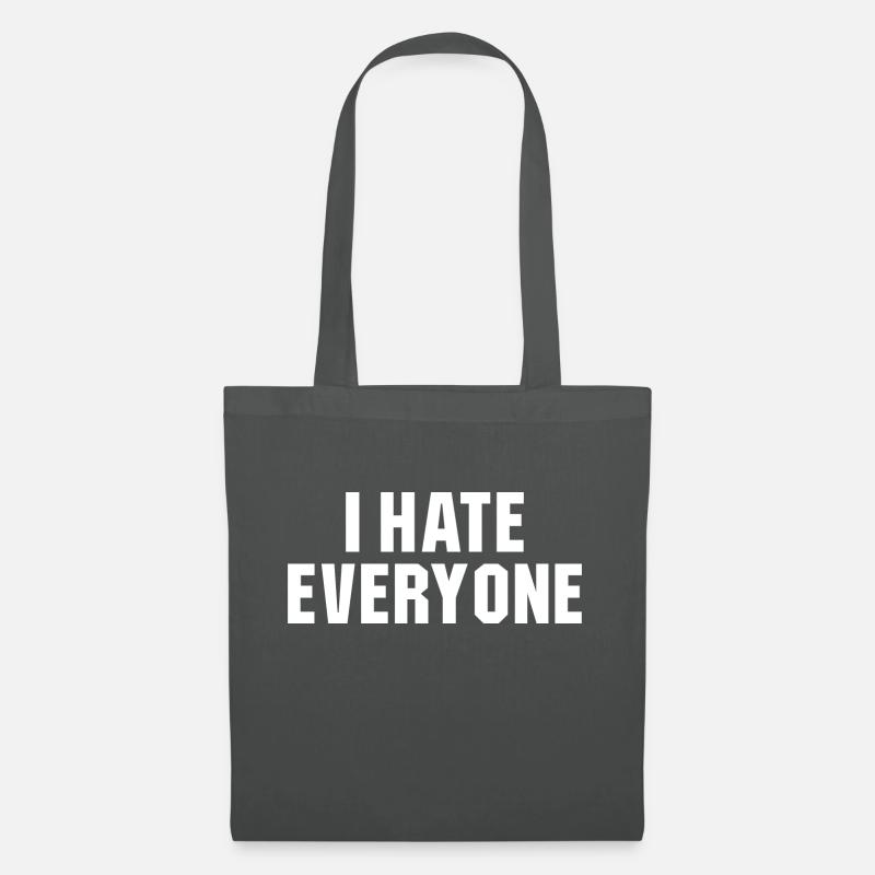 I hate everyone Social Introvert Geschenk - Stoffbeutel - Graphite