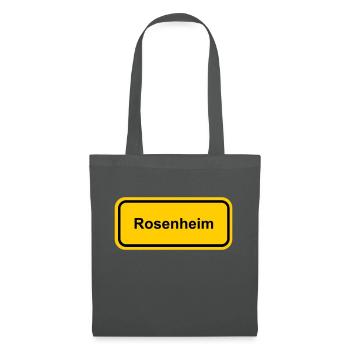 Ortsschild Rosenheim Ort Schild Ortstafel Schrift - Stoffbeutel - Graphite - Vorne