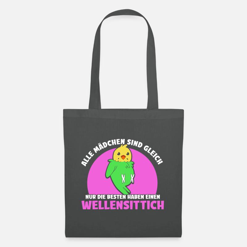 Alle Mädchen sind gleich Wellensittich - Stoffbeutel - Graphite