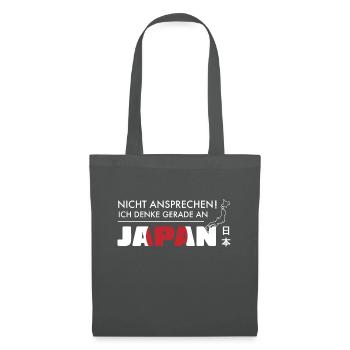 Nicht ansprechen! Ich denke gerade an Japan! - Stoffbeutel - Graphite - Vorne