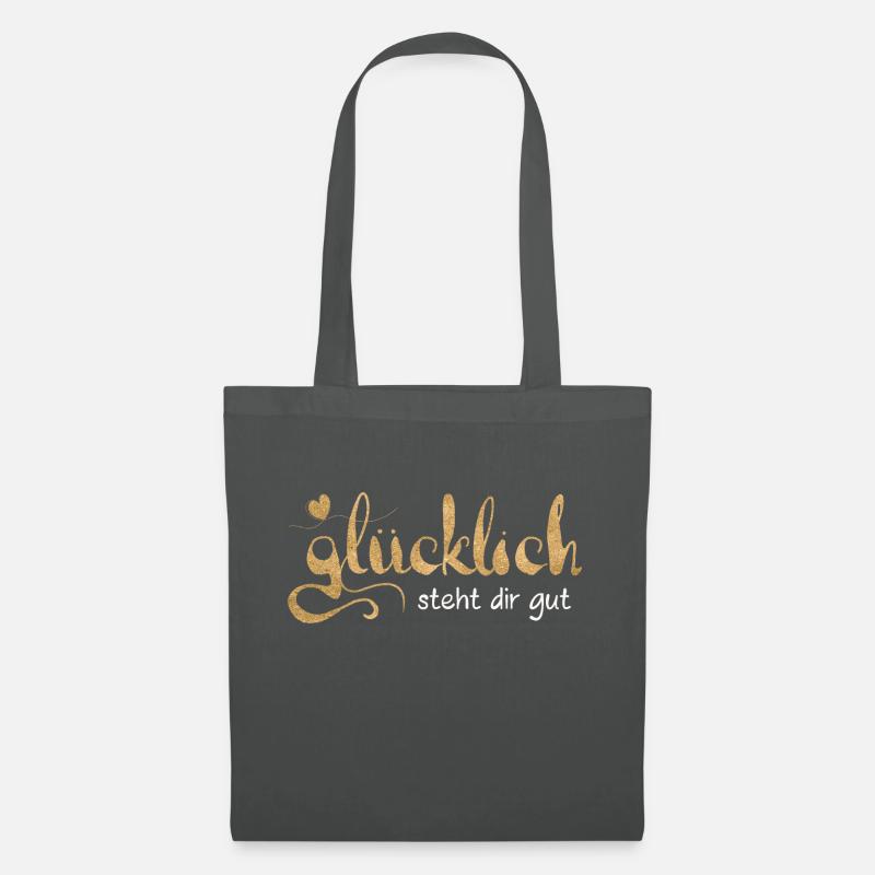 Glücklich steht dir gut - Stoffbeutel - Graphite