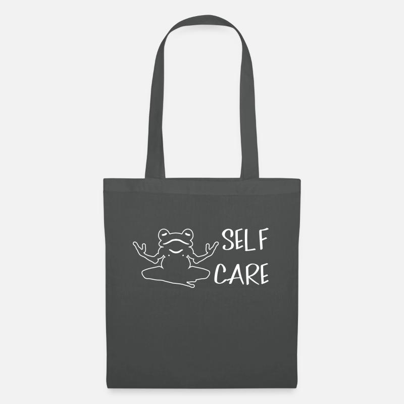 Funny Self Care Frog Doing Yoga - Stoffbeutel - Graphite