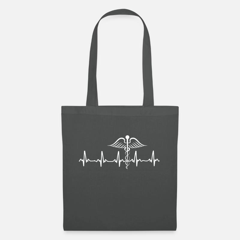 Krankenschwester Herzschlag - Stoffbeutel - Graphite