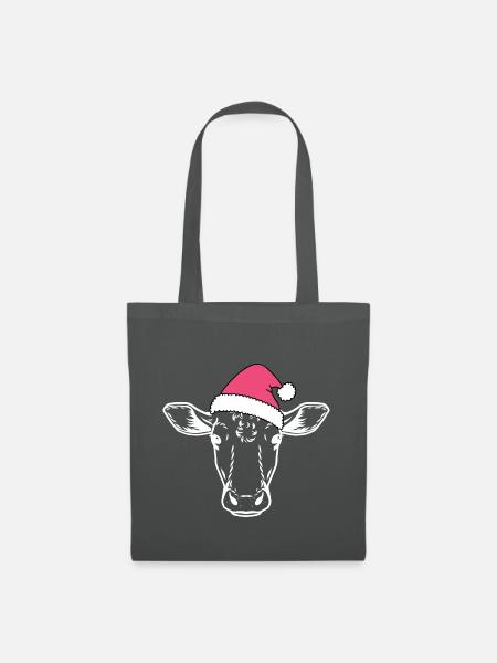 Kuh Muh Rind Kühe Weihnachten Christmas Geschenk - Stoffbeutel - Graphite