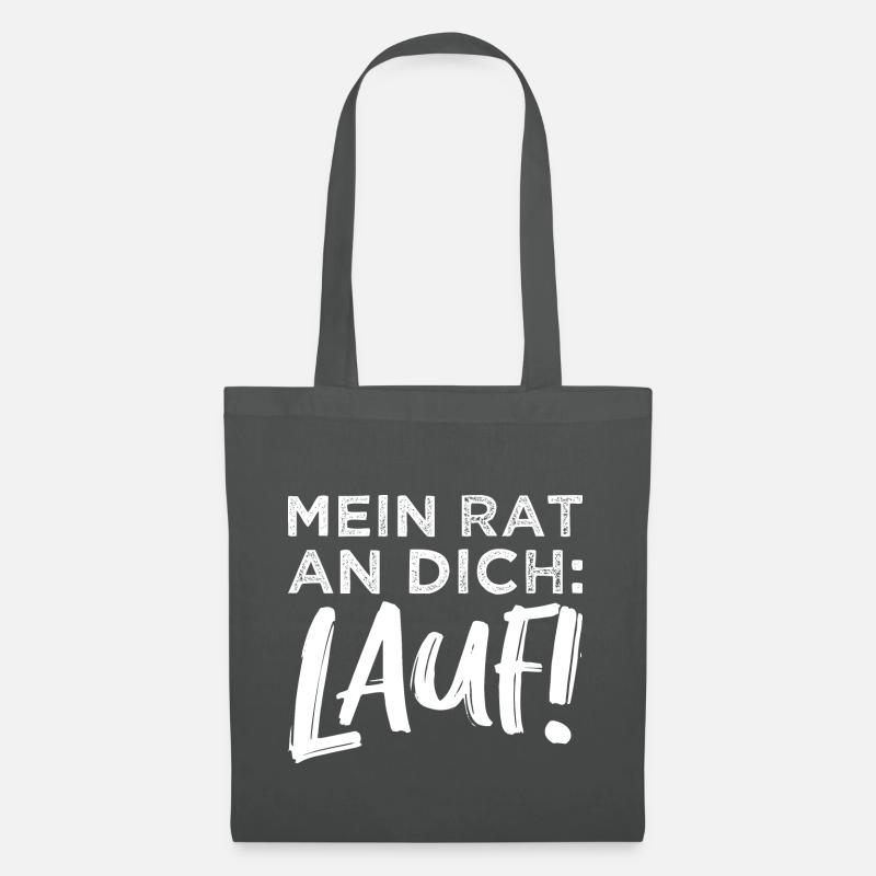 Sauer Müde Aggressiv Streit - Mein Rat: Lauf! - Stoffbeutel - Graphite