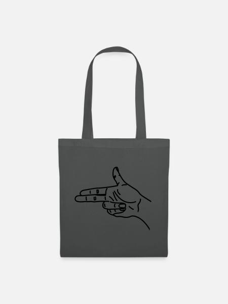Handgestenpistole verängstigt Krieg - Stoffbeutel - Graphite