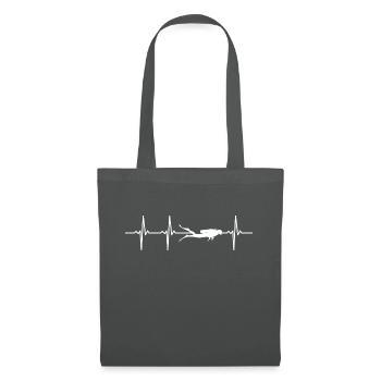 Tauchen Herzschlag Sport Geschenk - Stoffbeutel - Graphite - Vorne