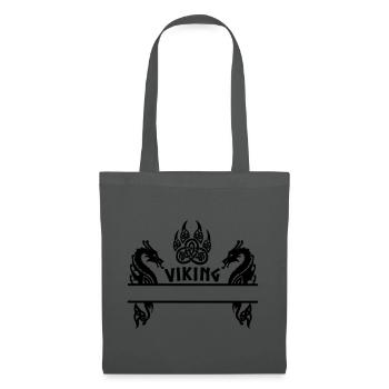 Griffe d’ours viking deux dragons plaque signalétique 8 - Sac en tissu - gris graphite - Devant