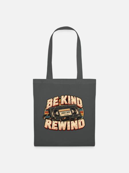 Be Kind Rewind – Vintage-VHS - Stoffbeutel - Graphite