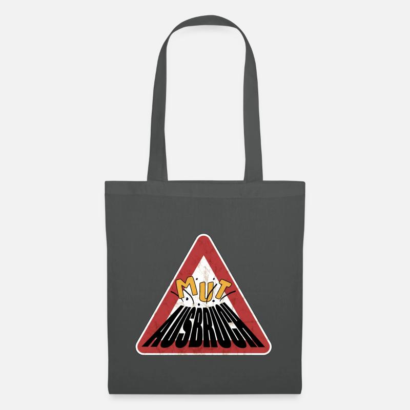 Caution rusty shield courage erupting volcano - Tote Bag - graphite grey