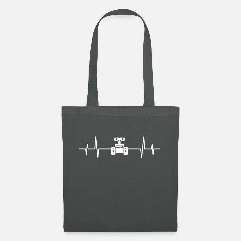 Heartbeat pulse Wall-E Wall E film robot Eve cute - Tote Bag - graphite grey