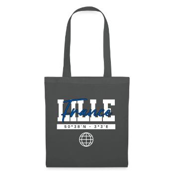 Lille Frankreich Koordinaten Reise Souvenir - Stoffbeutel - Graphite - Vorne