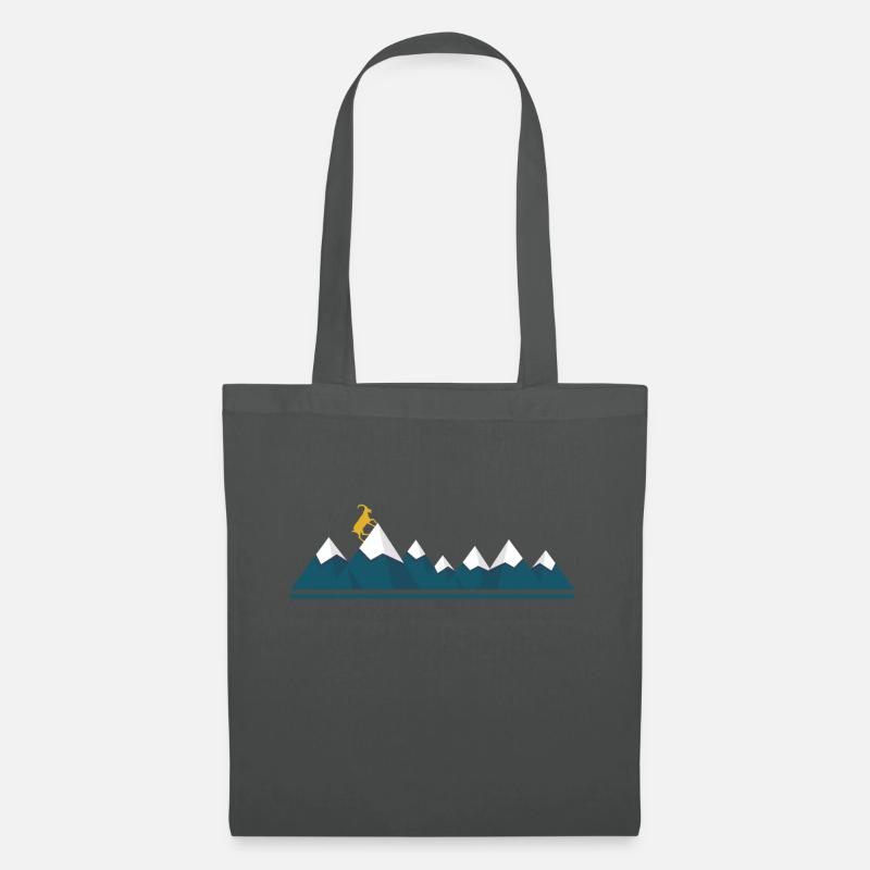 Berg Berge Gebirge Bergkette Steinbock Geschenk - Stoffbeutel - Graphite