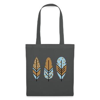 Plumes vectorielles tricolores dans les couleurs souhaitées - Sac en tissu - gris graphite - Devant