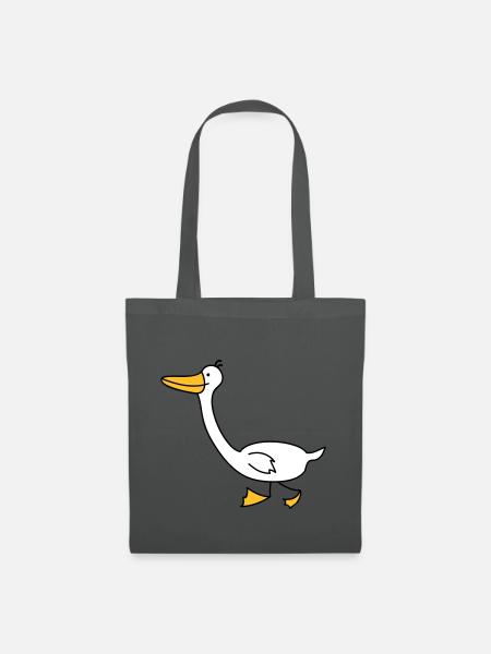 lustige Gans - Stoffbeutel - Graphite