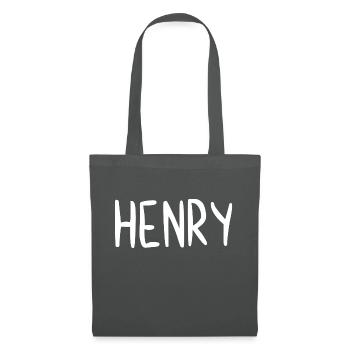 Henry Custom Name Font Text Birthday - Tote Bag - graphite grey - Front