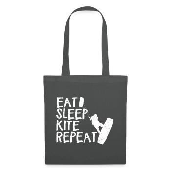 Kiteboarding Kite Kiten - Eat Sleep Kite Kitesurfe - Stoffbeutel - Graphite - Vorne