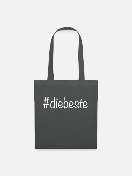 #diebeste - Weiss - Stoffbeutel - Graphite
