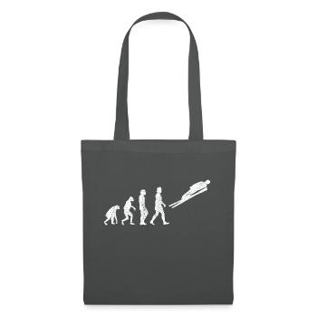Skispringer Ski Skifliegen Wintersport Skisprung - Stoffbeutel - Graphite - Vorne