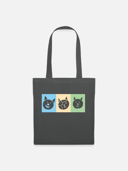 Feline Trio - Stoffbeutel - Graphite