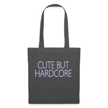 Techno Saying Cute but Hardcore Rave - Tote Bag - graphite grey - Front