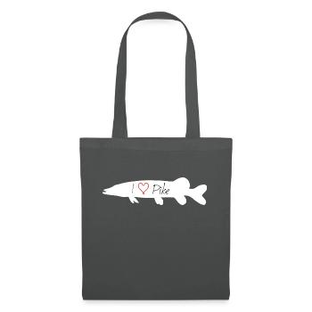 I Love Pike white - Stoffbeutel - Graphite - Vorne
