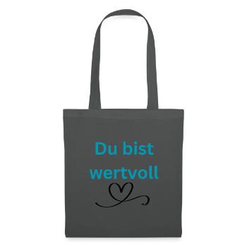 LIEBEVOLL wertvoll - Stoffbeutel - Graphite - Vorne