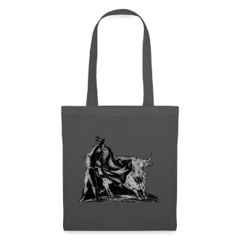 Vintage_Bull_and_Matador_Corrida_Ink_Art - Stoffbeutel - Graphite - Vorne