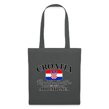 Croatia - Kroatien - Wappen - Mittelmeer - Adria - Stoffbeutel - Graphite - Vorne
