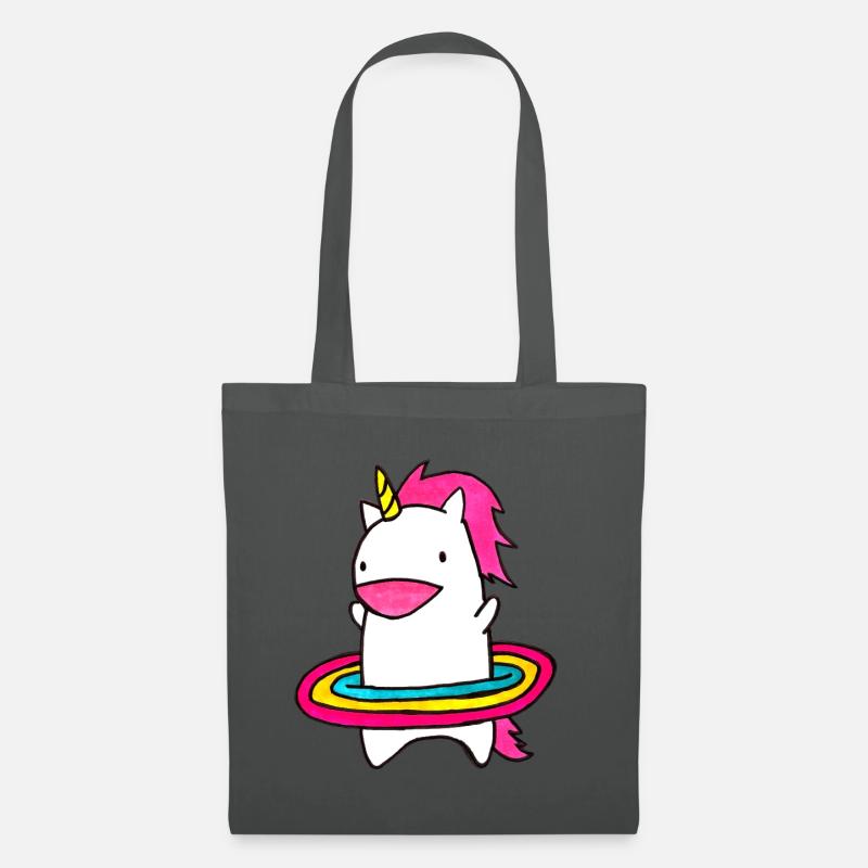 Hula Hop Einhorn - Stoffbeutel - Graphite