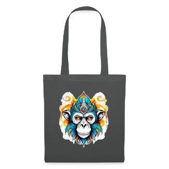 Monkey Stencil - Tote Bag - graphite grey - Front