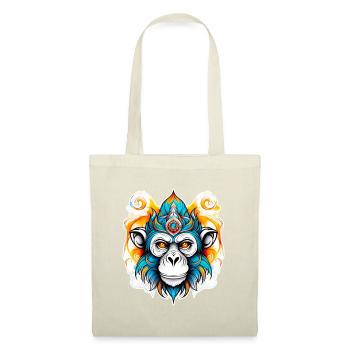 Pochoir de singe - Sac en tissu - nature - Devant
