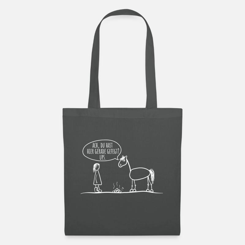 Pferd Reiter Spruch lustig - Stoffbeutel - Graphite
