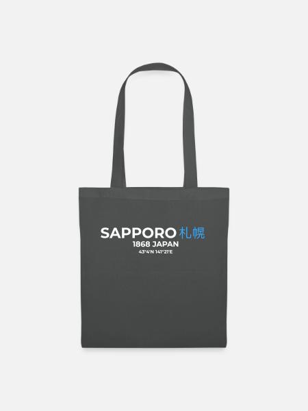 Sapporo Stadt Japan - Sprache Japanisch - Stoffbeutel - Graphite