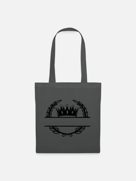 Lorbeerkranz mit Krone - Stoffbeutel - Graphite