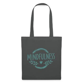 Mindfulness Achtsamkeit Selbstliebe Herzsymbol - Stoffbeutel - Graphite - Vorne