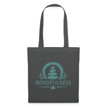 Mindfulness Achtsamkeit Zen Steine Meditation - Stoffbeutel - Graphite - Vorne