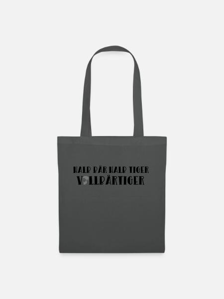 Bär Tiger Bart Vollbart Vollbärtig Spruch Geschenk - Stoffbeutel - Graphite
