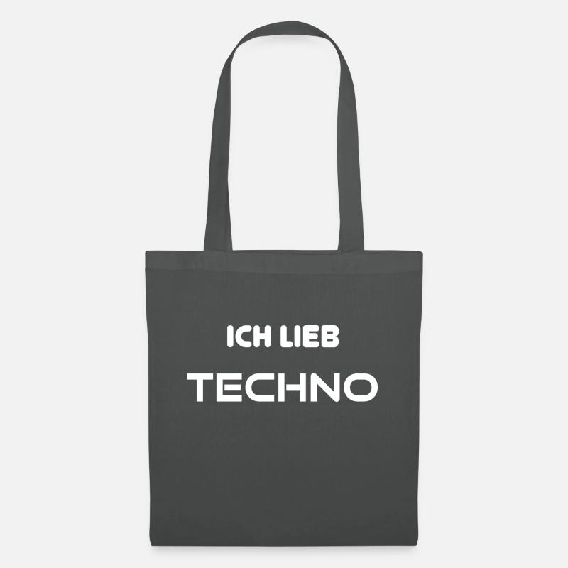 Ich lieb Techno - Stoffbeutel - Graphite
