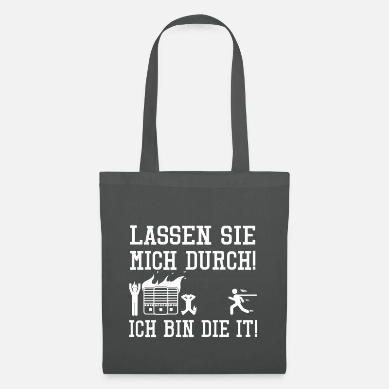 Lustiger Spruch Geschenk für IT PC Techniker admin - Stoffbeutel - Graphite