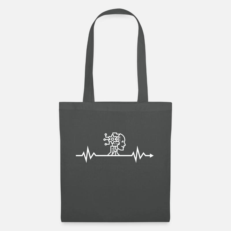 Heartbeat Artificial Intelligence Robot Humanoid - Tote Bag - graphite grey