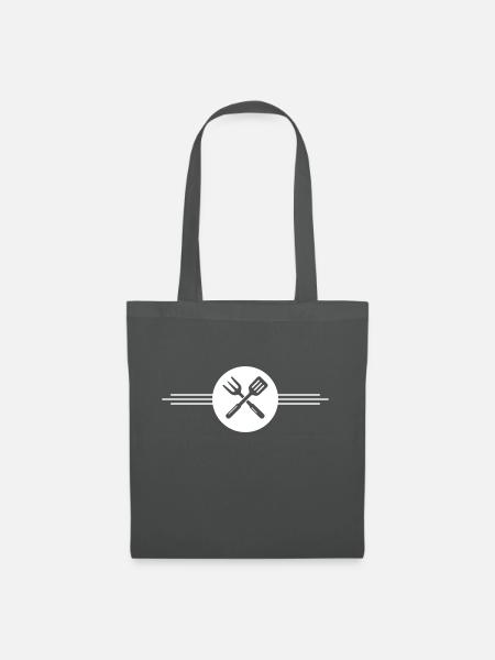 Grill Besteck Symbol - Stoffbeutel - Graphite